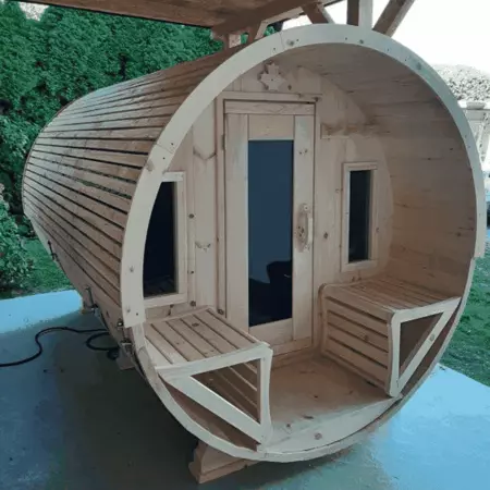 Pine Barrel Sauna 8' x 7' - image 1